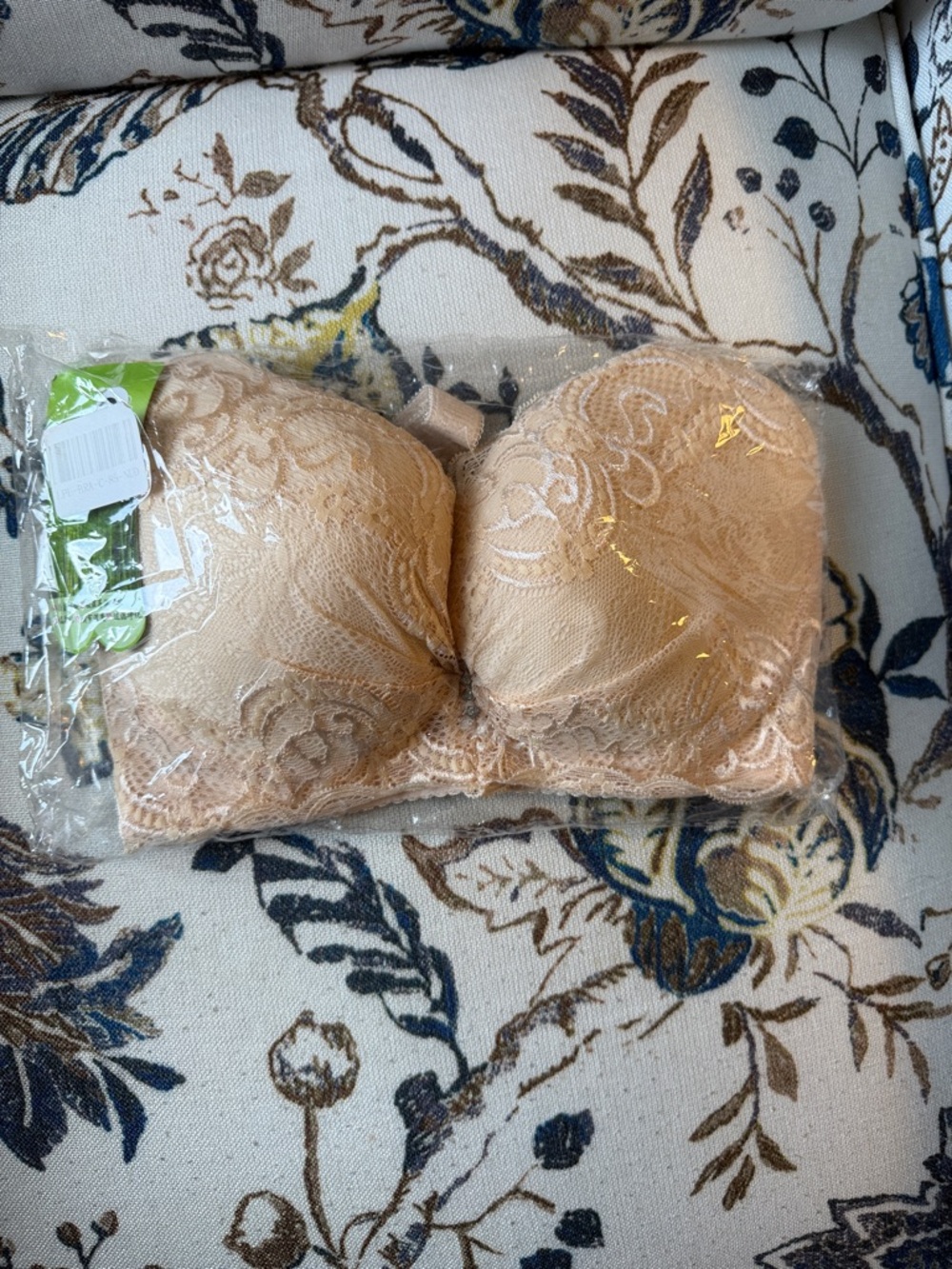 Strapless Lace Bustier Bra - Nude